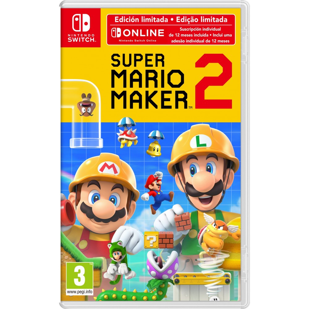 SUPER MARIO MAKER 2 SWITCH JUEGO FÍSICO NINTENDO SWITCH + SUSCRIPCIÓN 12 MESES