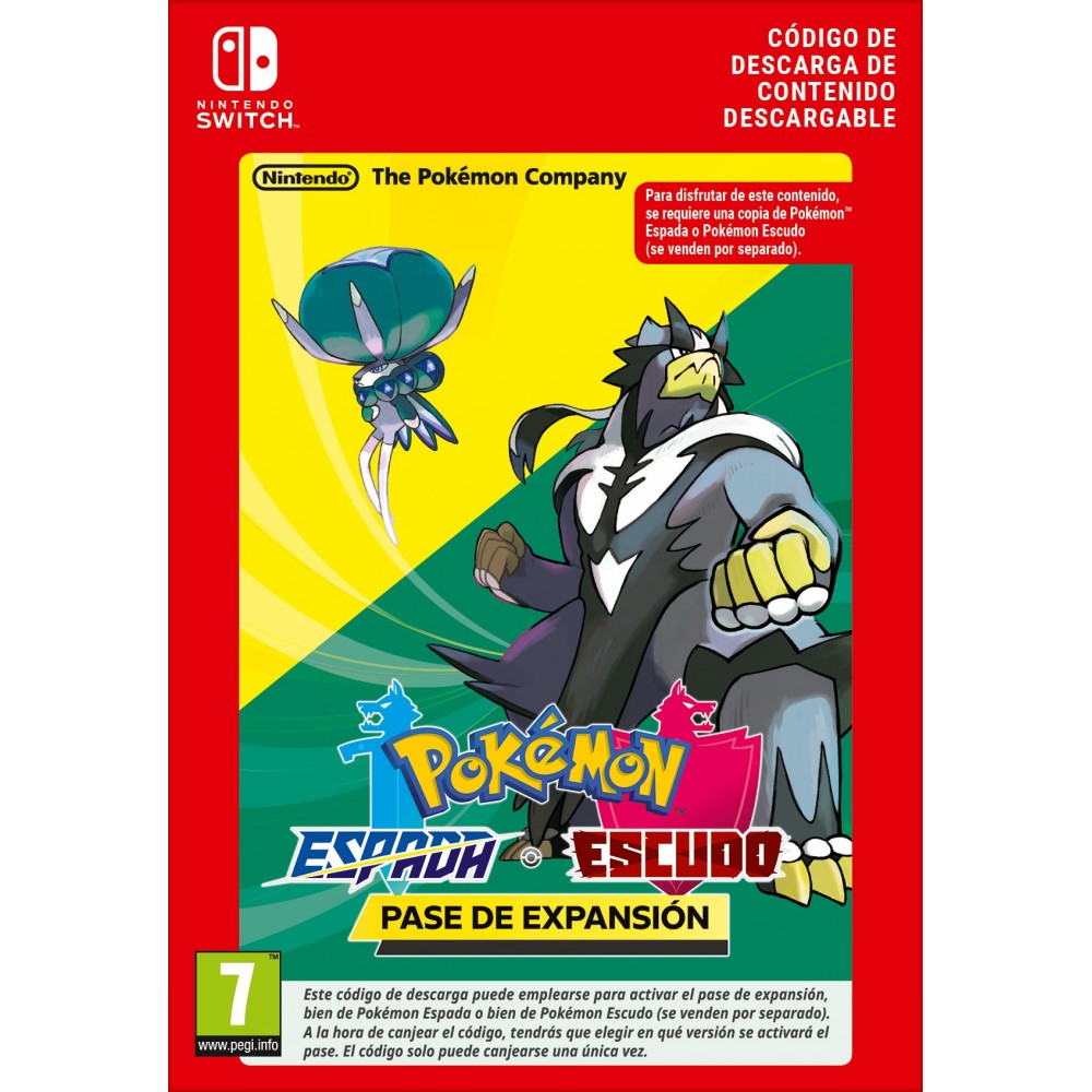 POKEMON ESPADA O POKEMON ESCUDO PASE DE EXPANSIÓN DESCARGA DIGITAL NINTENDO SWITCH