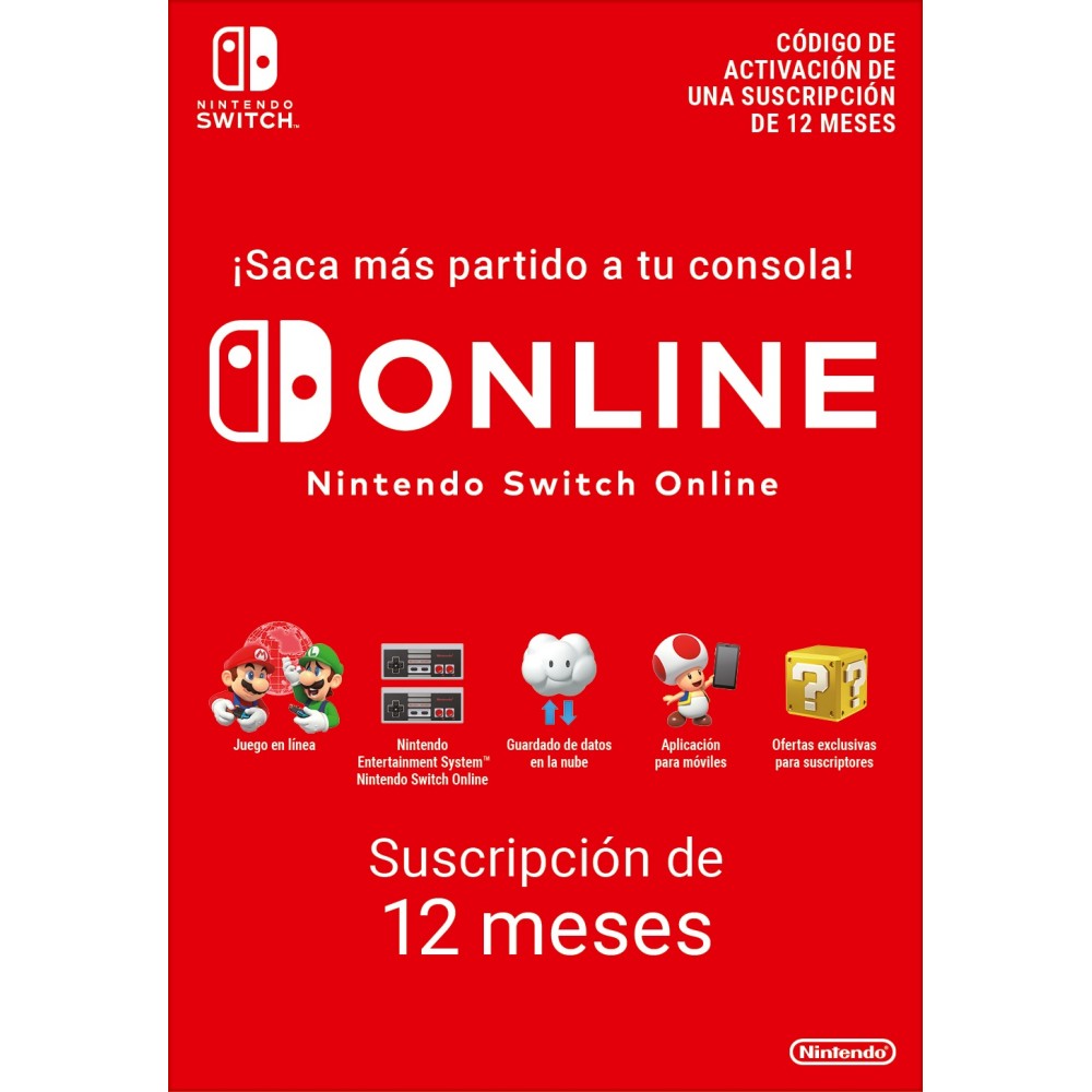 SUSCRIPCIÓN 365 DÍAS SWITCH ONLINE MEMBERSHIP (INDIVIDUAL) NINTENDO SWITCH