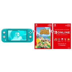 NINTENDO SWITCH LITE TURQUESA + ANIMAL CROSSING DIGITAL + SUBSCRIPCION 90 DIAS