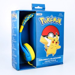 AURICULARES INFANTILES POKEMON PIKACHU VOLUMEN LIMITADO PARA NIÑOS DE 3 A 7 AÑOS