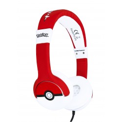 AURICULARES INFANTILES POKEMON POKEBALL CON VOLUMEN LIMITADO PARA NIÑOS DE 3 A 7 AÑOS