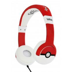 AURICULARES INFANTILES POKEMON POKEBALL CON VOLUMEN LIMITADO PARA NIÑOS DE 3 A 7 AÑOS