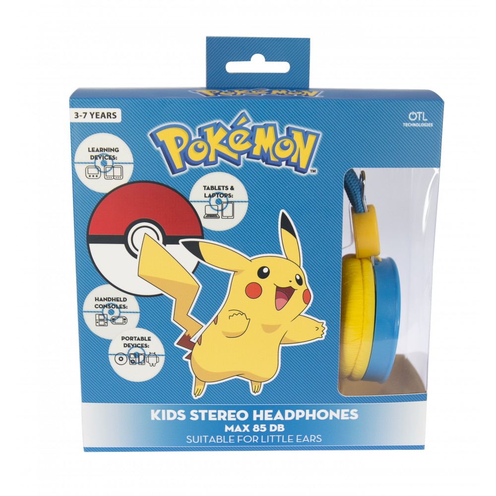 AURICULARES INFANTILES PIKACHU AZUL CON VOLUMEN LIMITADO PARA NIÑOS DE 3 A 7 AÑOS