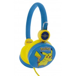 AURICULARES INFANTILES PIKACHU AZUL CON VOLUMEN LIMITADO PARA NIÑOS DE 3 A 7 AÑOS