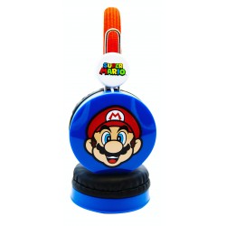 AURICULARES INFANTILES SUPER MARIO AZUL Y ROJO VOLUMEN LIMITADO PARA NIÑOS DE 3 A 7 AÑOS