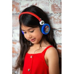 AURICULARES INFANTILES SUPER MARIO AZUL Y ROJO VOLUMEN LIMITADO PARA NIÑOS DE 3 A 7 AÑOS