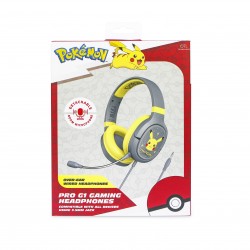 AURICULARES GAMING PRO G1 POKEMON PIKACHU CON MICRÓFONO EXTRAIBLE Y CABLE