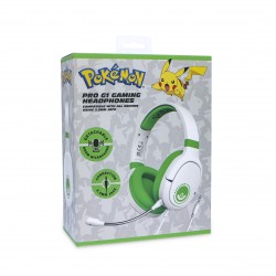 AURICULARES GAMING PRO G1 POKEMON VERDE Y BLANCO CON MICRÓFONO EXTRAIBLE Y CABLE