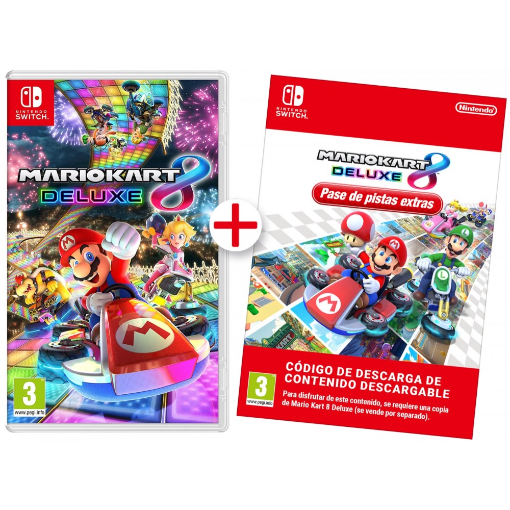 MARIO KART 8 DELUXE SWITCH JUEGO FÍSICO + PASE DE PISTAS EXTRAS CONT DIGITAL