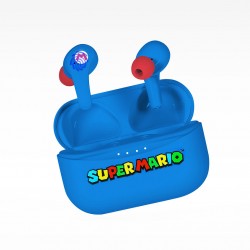 SUPER MARIO EARPODS BLUETOOTH V5.0 CON CAJA DE CARGA AZUL DE OTL TECHNOLOGIES