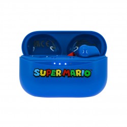 SUPER MARIO EARPODS BLUETOOTH V5.0 CON CAJA DE CARGA AZUL DE OTL TECHNOLOGIES