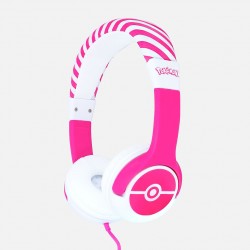 AURICULARES INFANTILES POKÉMON POKEBALL ROSA PEQUEÑO TAMAÑO Y VOLUMEN LIMITADO