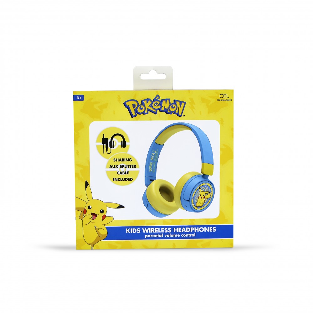 AURICULARES INFANTILES INALÁMBRICOS POKEMON PIKACHU BLUETOOTH PLEGABLES