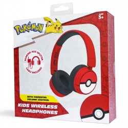 AURICULARES INFANTILES INALÁMBRICOS POKEBALL POKÉMON BLUETOOTH PLEGABLES