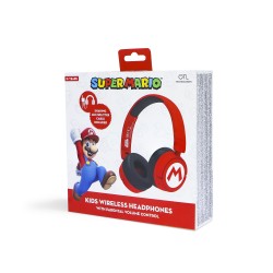 AURICULARES INFANTILES INALÁMBRICOS SUPER MARIO LOGO BLUETOOTH PLEGABLES