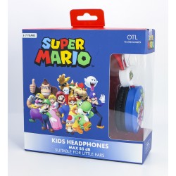 AURICULARES INFANTILES SUPER MARIO Y AMIGOS CON CABLE Y VOLUMEN ADECUADO NIÑOS