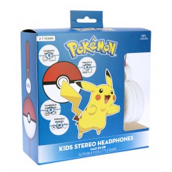 AURICULARES INFANTILES POKEMON POKEBALL CON CABLE Y VOLUMEN ADECUADO PARA NIÑOS