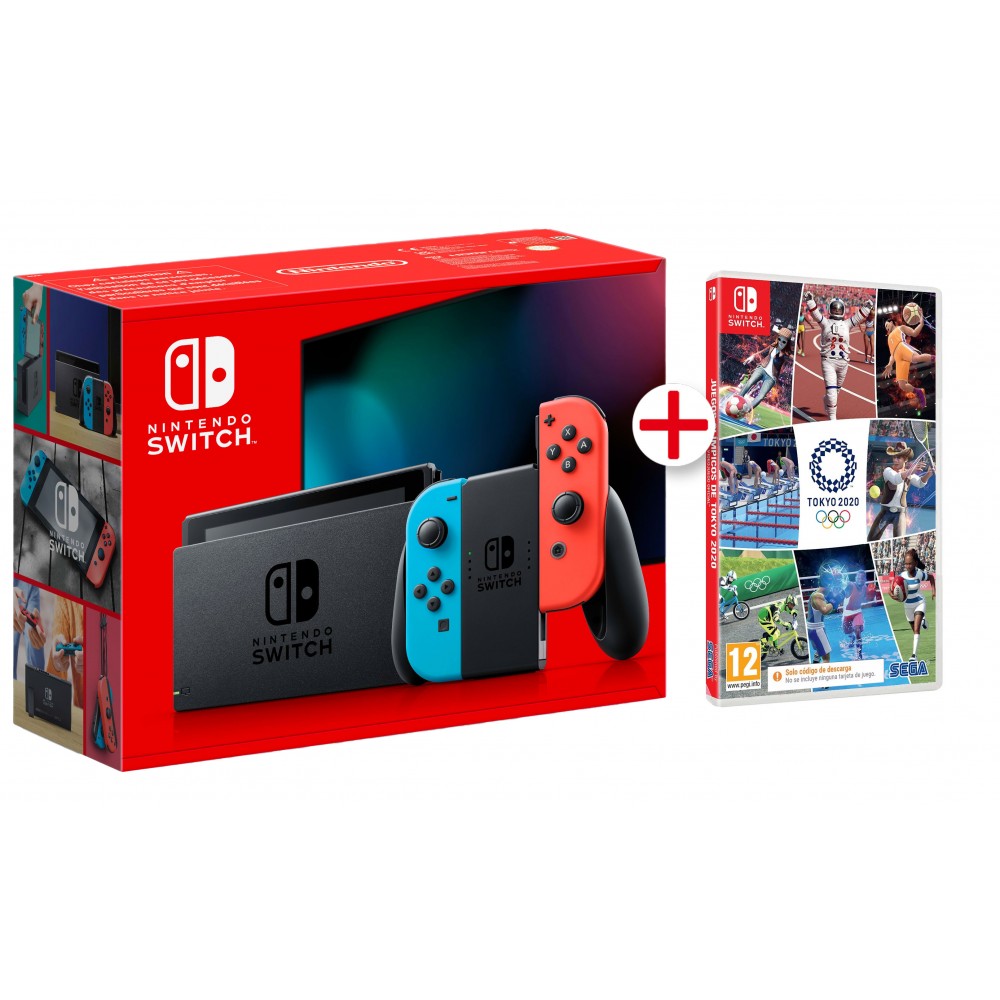 NINTENDO SWITCH NEON + JUEGOS OLÍMPICOS TOKYO 2020 CAJA CON CÓDIGO DE DESCARGA