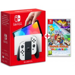 CONSOLA NINTENDO OLED BLANCA + PAPER MARIO ORIGAMI KING JUEGO FÍSICO