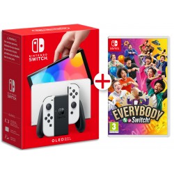 CONSOLA NINTENDO SWITCH OLED BLANCA + JUEGO FÍSICO EVERYBODY 1 2 SWITCH