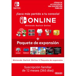 NINTENDO SWITCH ONLINE + EXPANSION PACK SUSCRIPCIÓN FAMILIAR DE 12 MESES (365 DÍAS)