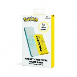 BATERÍA PORTATIL UNIVERSAL 5000 mAh MAGNETICA SIN CABLES MODELO PIKACHU AMARILLO TAMBIÉN CARGA CON CABLE Y SIRVE DE SOPORTE