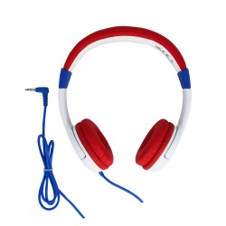 AURICULARES INFANTILES CON CABLE SUPER MARIO LIMITADOS EN VOLUMEN COLOR BLANCO Y ROJO