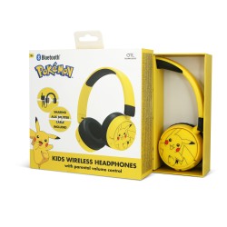 AURICULARES INFANTILES SIN CABLE POKEMON PIKACHU CON CONTROL PARENTAL DE VOLUMEN Y CABLE PARA COMPARTIR AUDIO