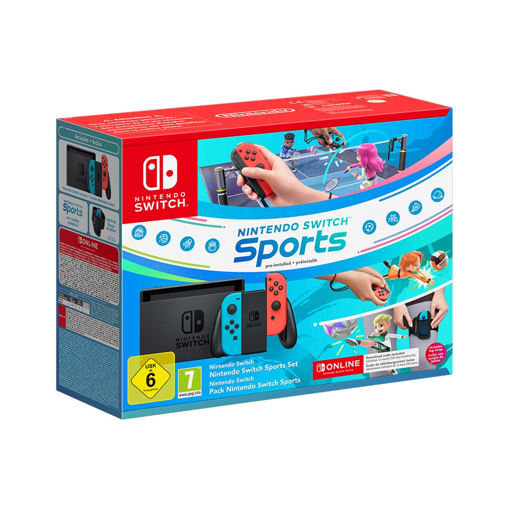 CONSOLA NINTENDO SWITCH AZUL NEÓN/ROJO NEÓN + JUEGO COMPLETO SWITCH SPORTS PREINSTALADO + SUSCRIPCIÓN 12 MESES NSO