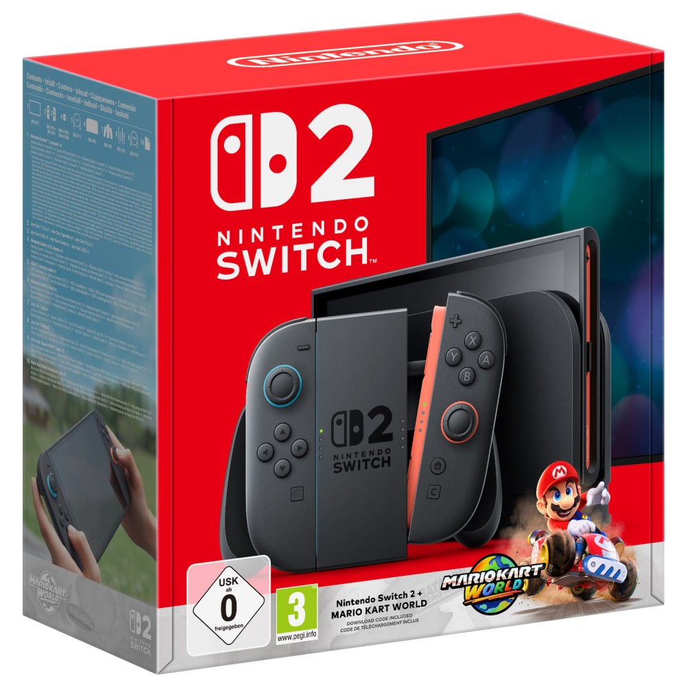 NUEVA CONSOLA NINTENDO SWITCH 2 CON MARIO KART WORLD CODIGO DE DESCARGA DIGITAL VERSIÓN ESPAÑOLA GARANTÍA EUROPEA EU