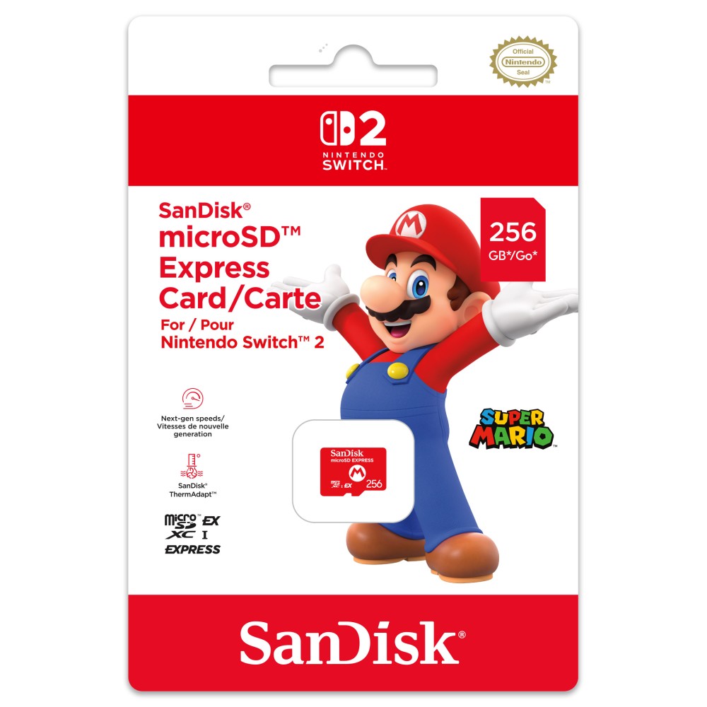 TARJETA DE MEMORIA 256 GB SANDISK MICRO SD EXPRESS CARD PARA NINTENDO SWITCH 2 GARANTÍA EUROPEA EU WARRANTY
