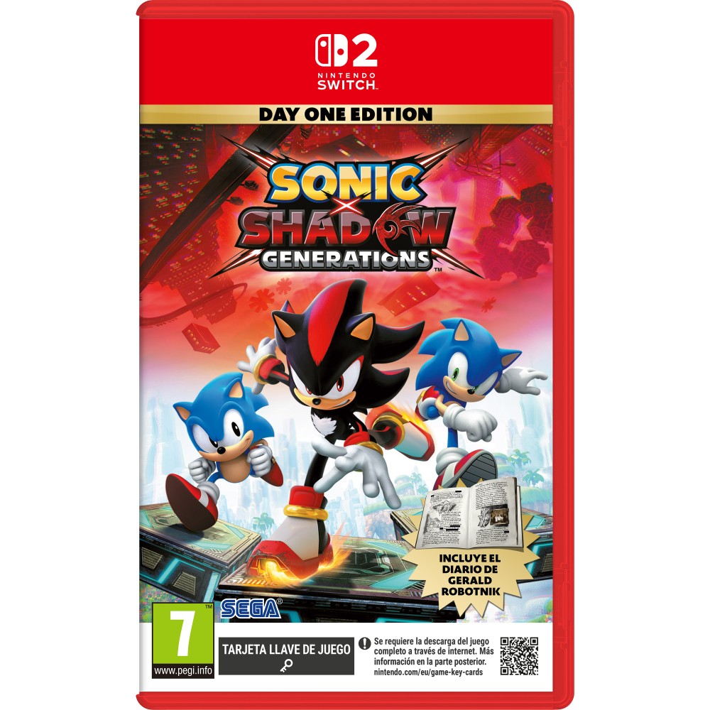 SONIC X SHADOW GENERATIONS SWITCH2 TARJETA LLAVE DE JUEGO PARA NINTENDO SWITCH 2 VERSIÓN ESPAÑOLA GARANTÍA EUROPEA EU