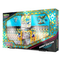 POKEMON SHINY ZACIAN BOX 12.5 CENIT SUPREMO COLECCIÓN PREMIUM CON FIGURA ZACIAN VARIOCOLOR JCC POKEMON ESPAÑOL JUEGO DE CARTAS