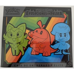 POKEMON CAJA DE ENTRENADOR ELITE SV2 EVO PALDEA ESCARLATA Y PÚRPURA EVOLUCIONES EN PALDEA JCC POKEMON ESPAÑOL JUEGO DE CARTAS