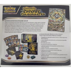 POKEMON CAJA ENTRENADOR ELITE CHISPAS FULGURAN ESCARLATA Y PÚRPURA CHISPAS FULGURANTES SV8 JCC POKEMON ESPAÑOL JUEGO DE CARTAS
