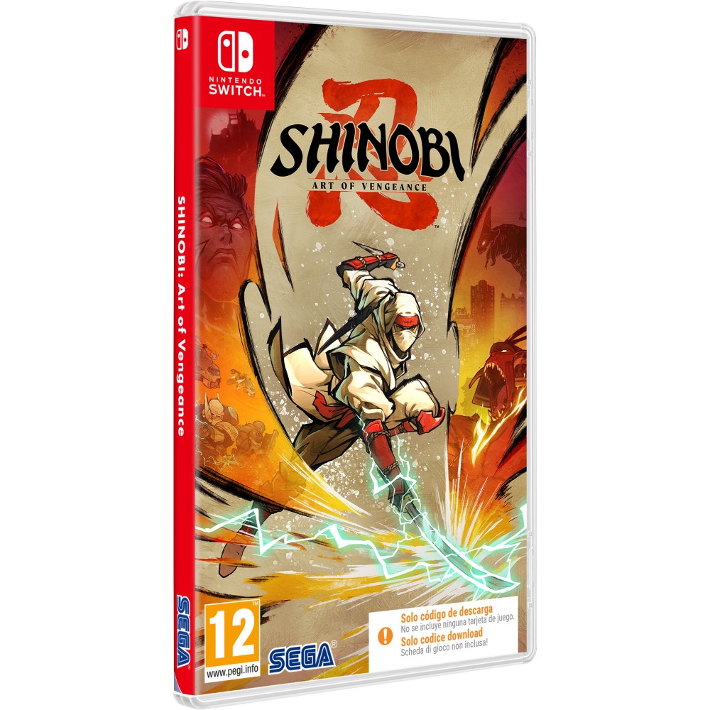 PREVENTA SHINOBI: ART OF VENGEANCE SWITCH CAJA CON CÓDIGO DE DESCARGA DE JUEGO COMPLETO PARA NINTENDO SWITCH VERSIÓN ESPAÑOLA