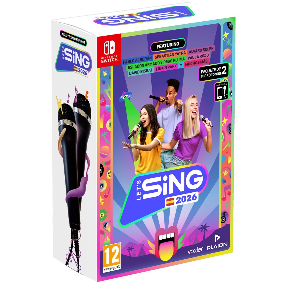 PREVENTA LET´S SING 2026 + 2 MICRÓFONOS SWITCH JUEGO FÍSICO PARA NINTENDO SWITCH VERSIÓN ESPAÑOLA GARANTÍA EUROPEA EU WARRANTY