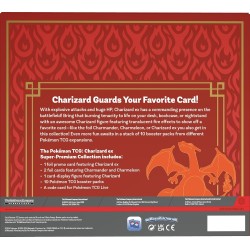 CARTAS POKÉMON PACK CHARIZARD EX 3 CARTAS HOLOGRÁFICAS DE PROMOCIÓN 1 FIGURA PARA EXHIBIR UNA CARTA Y 10 SOBRES DE MEJORA