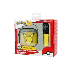 ALTAVOZ DE KARAOKE INALÁMBRICO CON MICRÓFONO Y LUCES LED PIKACHU POKEMON COMPATIBLE CON CUALQUIER FUENTE DE SONIDO BLUETOOTH
