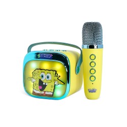 ALTAVOZ DE KARAOKE INALÁMBRICO CON MICRÓFONO Y LUCES LED BOB ESPONJA COMPATIBLE CON CUALQUIER FUENTE DE SONIDO BLUETOOTH