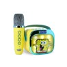 ALTAVOZ DE KARAOKE INALÁMBRICO CON MICRÓFONO Y LUCES LED BOB ESPONJA COMPATIBLE CON CUALQUIER FUENTE DE SONIDO BLUETOOTH