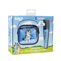 ALTAVOZ DE KARAOKE INALÁMBRICO CON MICRÓFONO Y LUCES LED BLUEY COMPATIBLE CON CUALQUIER FUENTE DE SONIDO BLUETOOTH