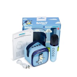 ALTAVOZ DE KARAOKE INALÁMBRICO CON MICRÓFONO Y LUCES LED BLUEY COMPATIBLE CON CUALQUIER FUENTE DE SONIDO BLUETOOTH