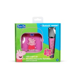 ALTAVOZ DE KARAOKE INALÁMBRICO CON MICRÓFONO Y LUCES LED PEPPA PIG COMPATIBLE CON CUALQUIER FUENTE DE SONIDO BLUETOOTH