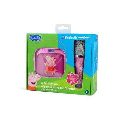 ALTAVOZ DE KARAOKE INALÁMBRICO CON MICRÓFONO Y LUCES LED PEPPA PIG COMPATIBLE CON CUALQUIER FUENTE DE SONIDO BLUETOOTH