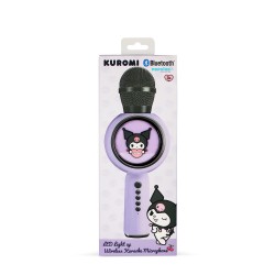 MICRÓFONO DE KARAOKE INALÁMBRICO CON LUCES LED KUROMI FUNCIONA CON CUALQUIER FUENTE DE SONIDO BLUETOOTH LICENCIA OFICIAL KUROMI
