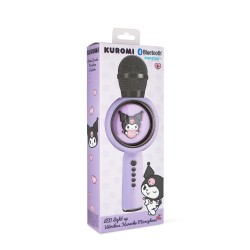 MICRÓFONO DE KARAOKE INALÁMBRICO CON LUCES LED KUROMI FUNCIONA CON CUALQUIER FUENTE DE SONIDO BLUETOOTH LICENCIA OFICIAL KUROMI