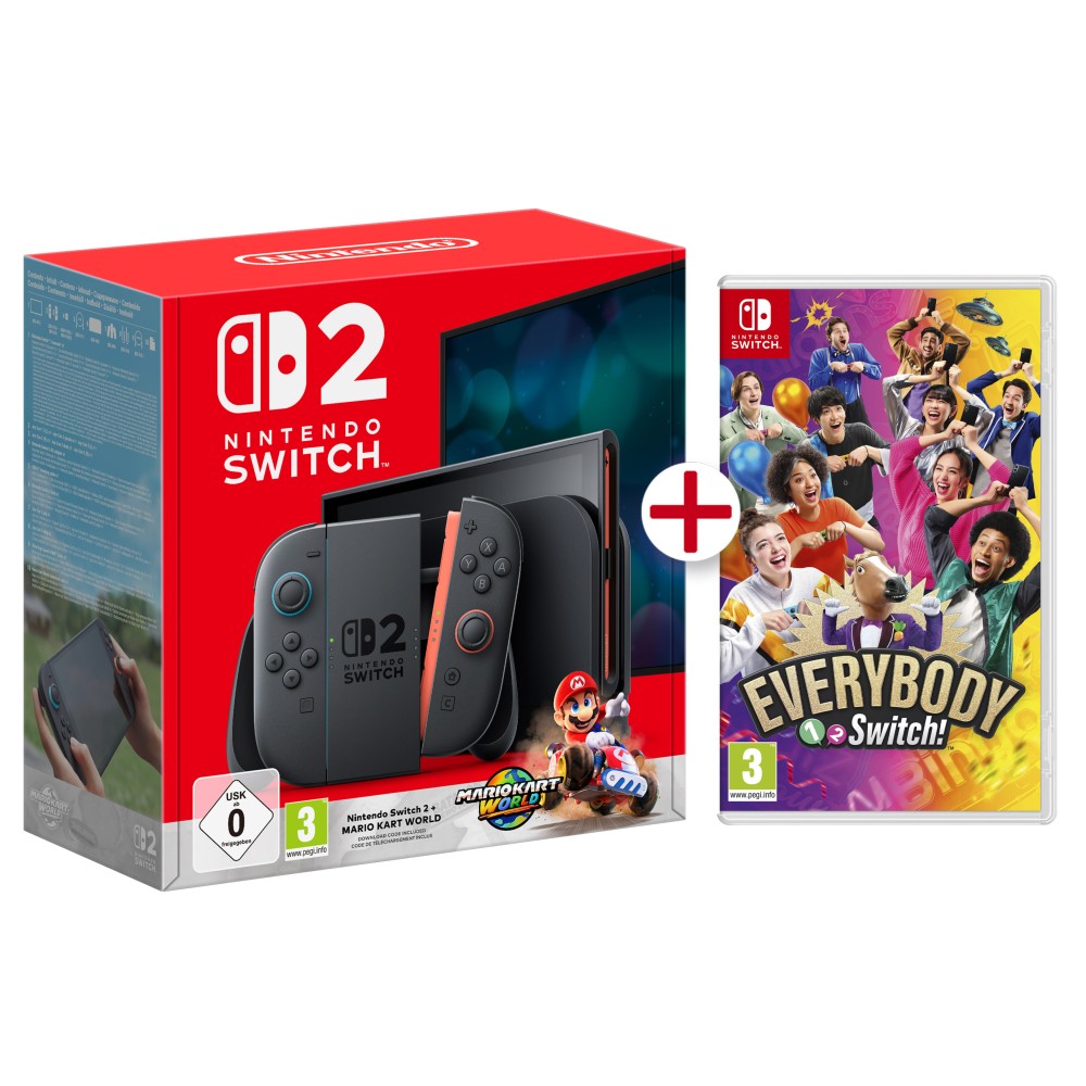 NINTENDO SWITCH 2 CON MARIO KART WORLD + EVERYBODY 1 2 SWITCH VERSIÓN ESPAÑOLA