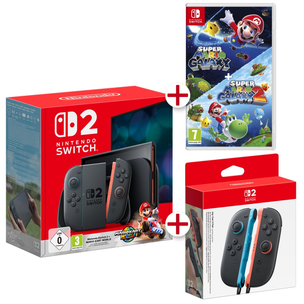 CONSOLA NINTENDO SWITCH 2 CON MARIO KART WORLD + SUPER MARIO GALAXY 1 Y SUPER MARIO GALAXY 2 + JOYCON SWITCH 2 VERSIÓN ESPAÑOLA